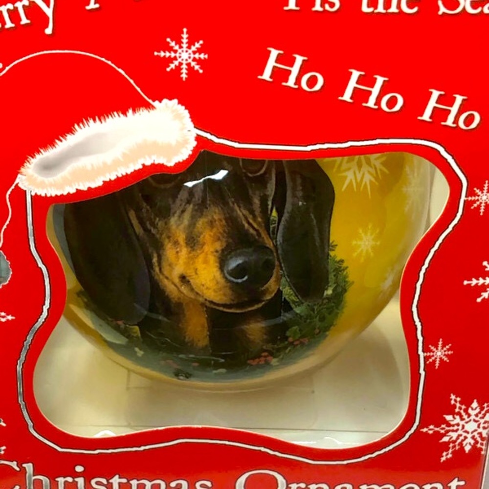 E&S Pets Dachshund Yellow Christmas Ornament